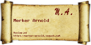 Merker Arnold névjegykártya